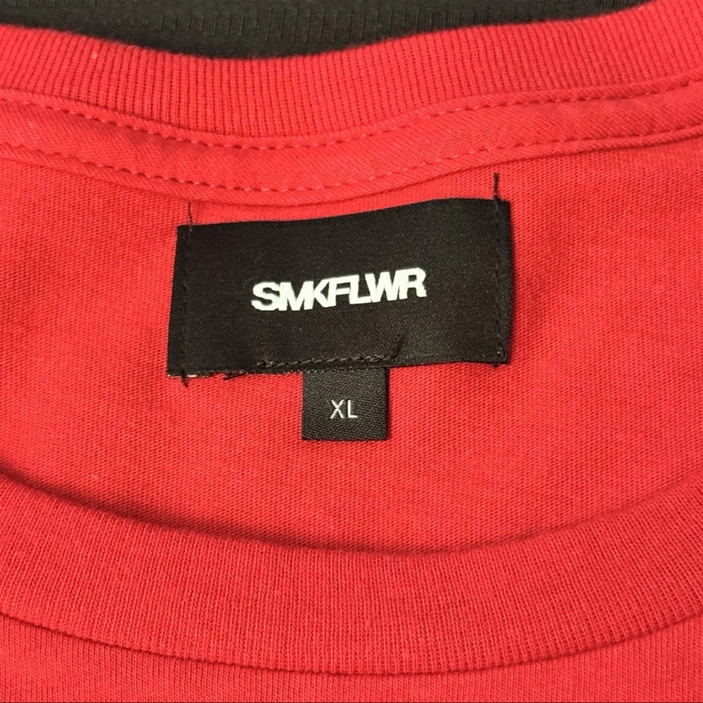 SMKFLWR Plain Red T Shirt Size XL Made in USA Surf Huntington Beach Tee